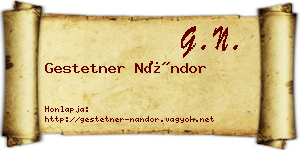 Gestetner Nándor névjegykártya